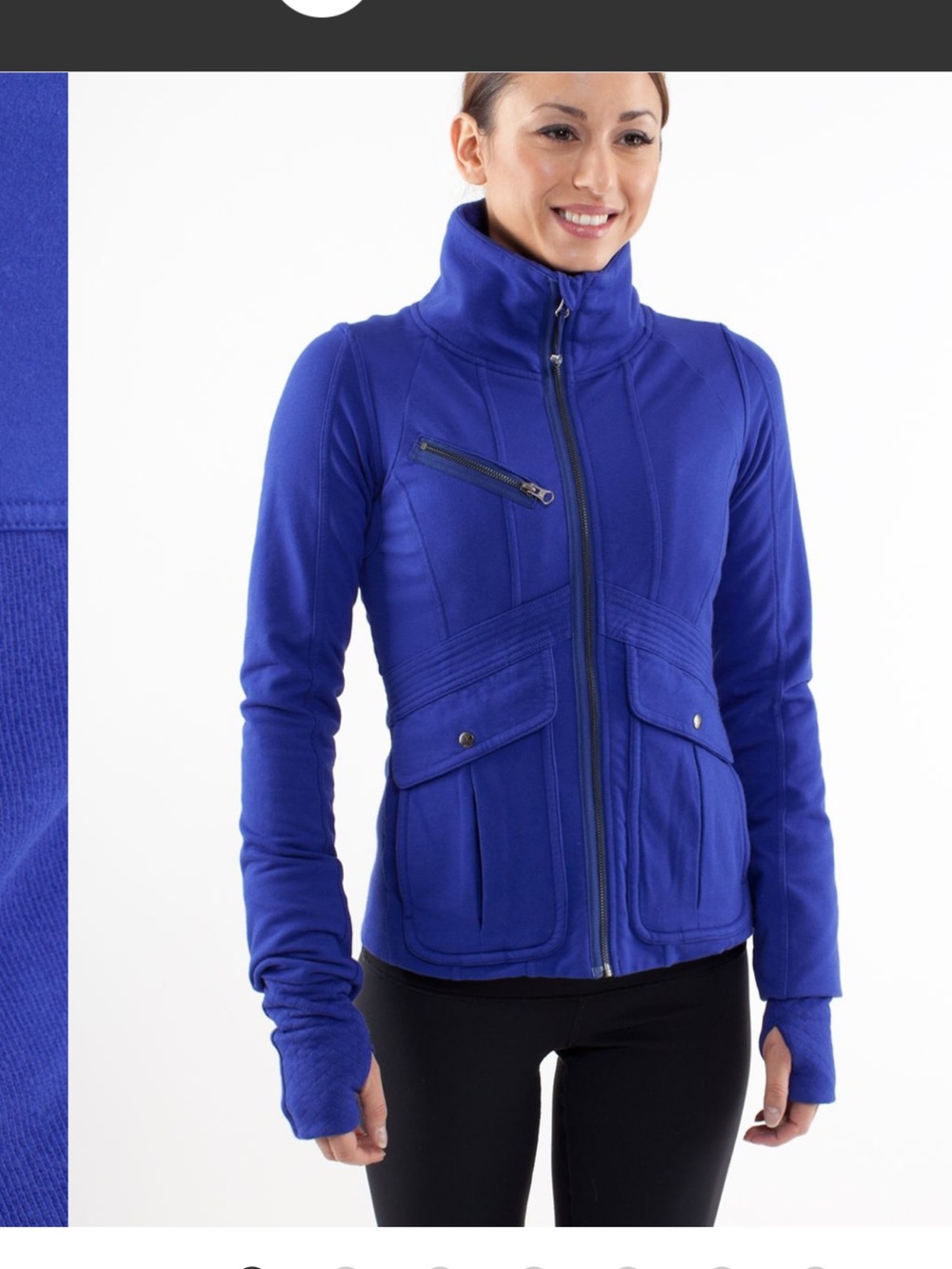 lululemon athletica “It’s Happening”Blue Fitted Zip-Up Jacket - Size 8